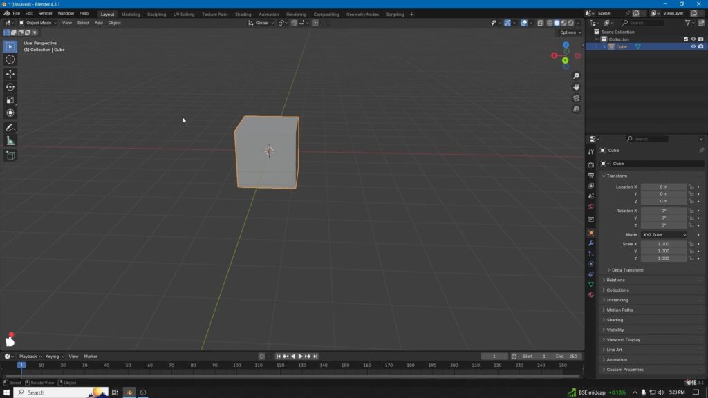 Blender cube