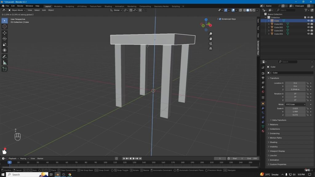 3d chair leg
